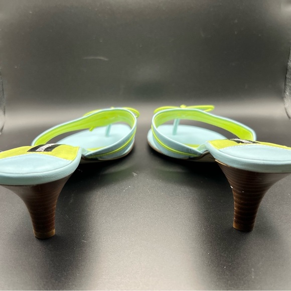 NWOT Jennifer Moore Women's Light Blue and Lime Sandals - Picture 3 of 5